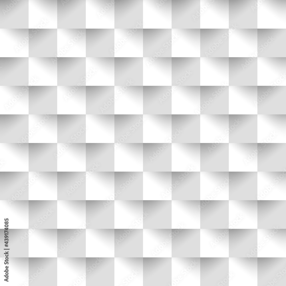 Poster geometric seamless pattern. abstract white square background. repeated 3d geometry pattern for desig