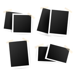 Frames photo  in a template isolated on white  background,  Vector Illustration EPS 10