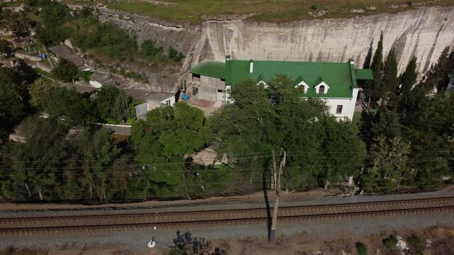  Flight over the Cave Monastery of St. Clement and the fortress in Crimea.