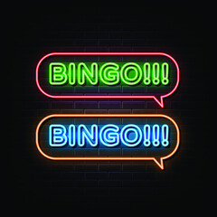Bingo neon sign vector. sign symbol