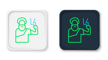 Line Zeus icon isolated on white background. Greek god. God of Lightning. Colorful outline concept. Vector