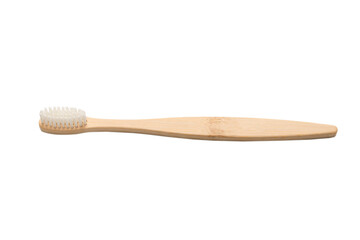 Bamboo toothbrush isolated on a white background.