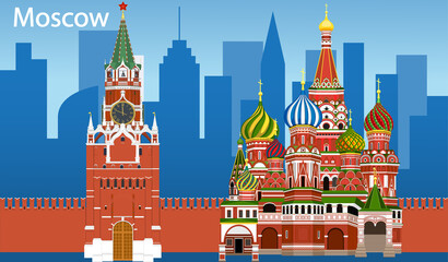 Symbols of Moscow - obrazy, fototapety, plakaty