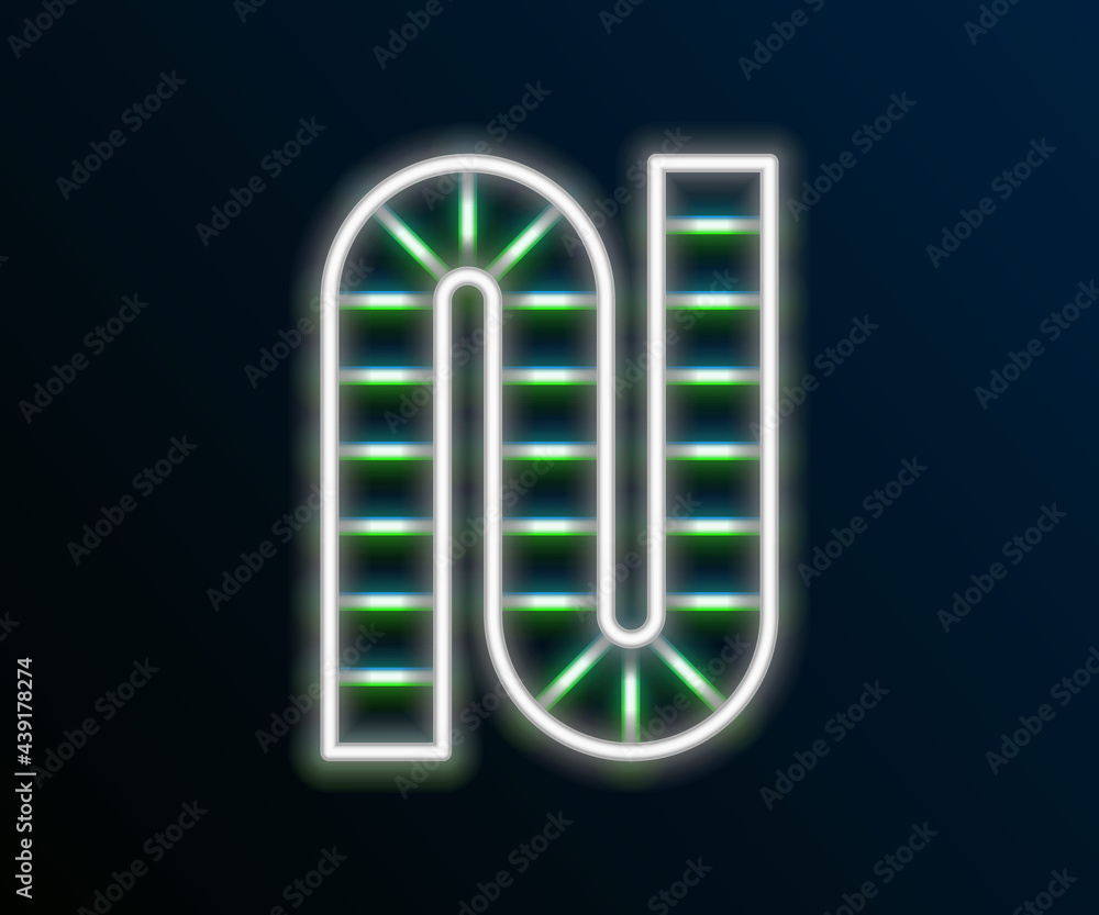 Wall mural glowing neon line board game icon isolated on black background. colorful outline concept. vector