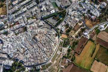 Fototapeta premium Aerial view of Locorotondo un in Bari. a country in Puglia. Beautiful landscape
