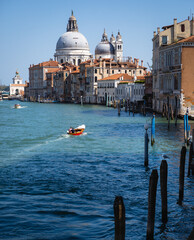 Obraz na płótnie Canvas Venice with boat from the Grand Canal