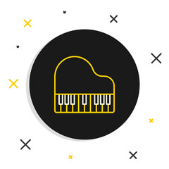 Line Grand piano icon isolated on white background. Musical instrument. Colorful outline concept. Vector