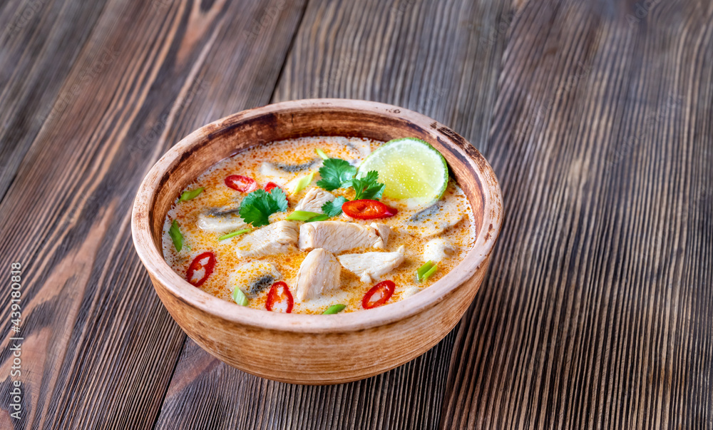 Wall mural bowl of tom kha kai