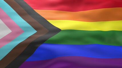 Waving LGBTQ+ flag - loop - Powered by Adobe