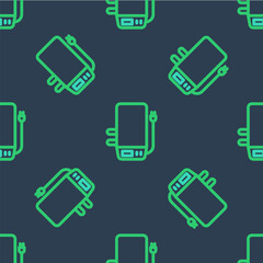 Line Electric boiler for heating water icon isolated seamless pattern on blue background. Vector