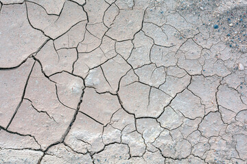 Dried cracked clay.Abstract background. Drought, ecology concept