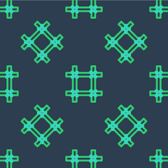 Line Prison window icon isolated seamless pattern on blue background. Vector