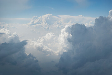 Fototapeta na wymiar flying in the sky above the clouds.