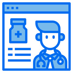 Fototapeta premium doctor blue line icon