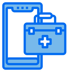 smartphone blue line icon