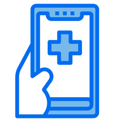 smartphone blue line icon