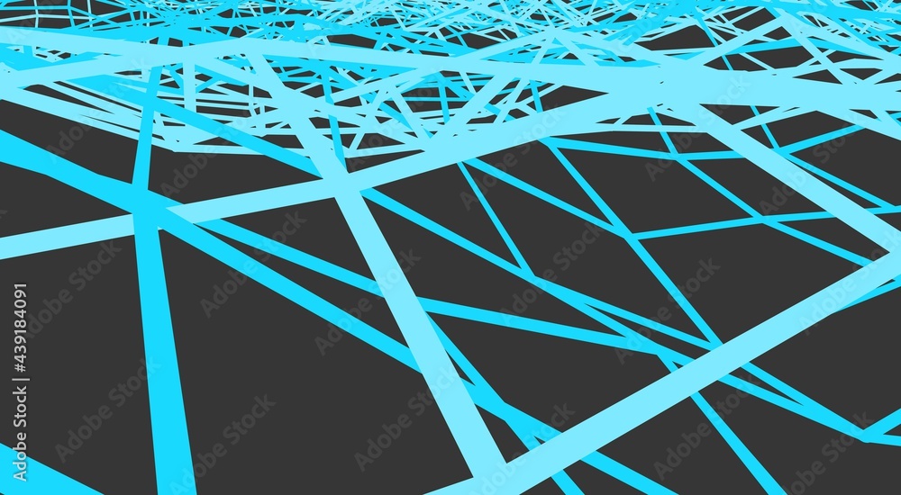 Aufkleber abstract image from blue lines on a gray background. desktop wallpaper. rendering an image.