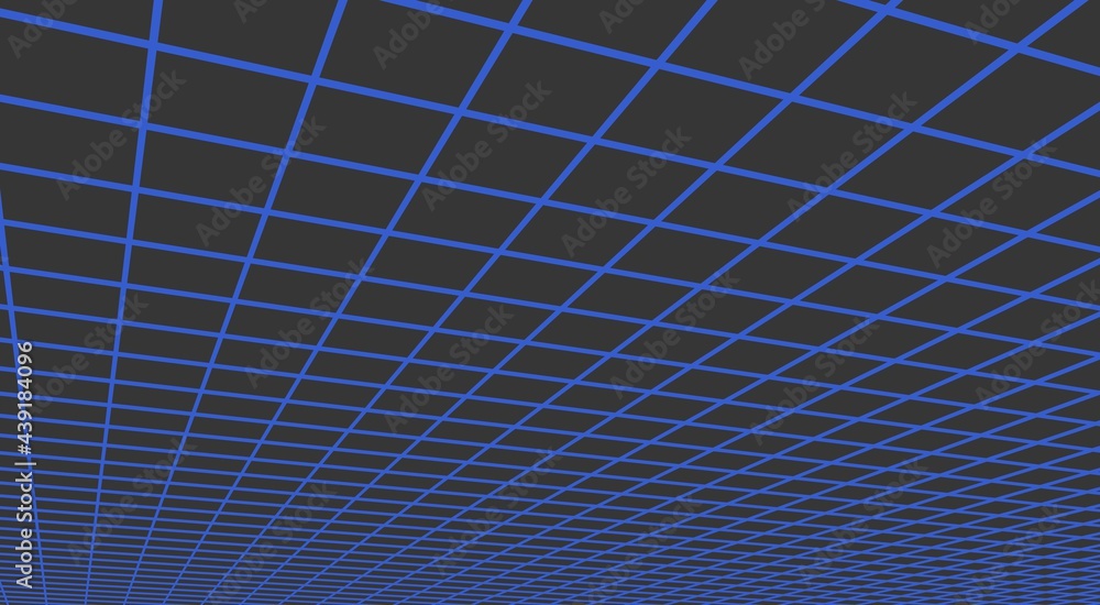Poster abstract image in the form of a blue grid or lines on a gray background. rendering an image.