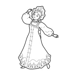 Russian doll. Circuit. Coloring pages.