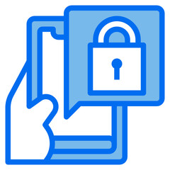 lock blue line icon