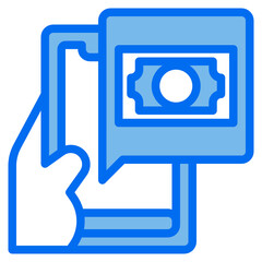 money blue line icon