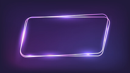 Neon double frame with shining effects