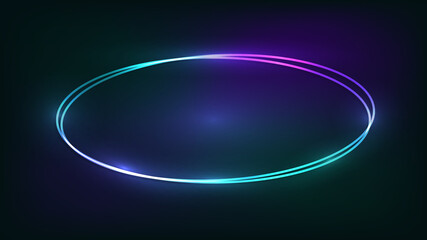 Neon double frame with shining effects