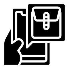 Document envelope glyph icon