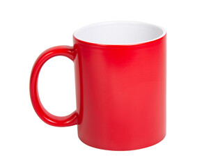 Red one cup ceramic isolated on the white background