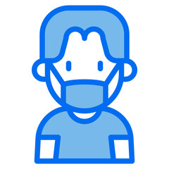 kid blue line icon