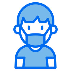 kid blue line icon