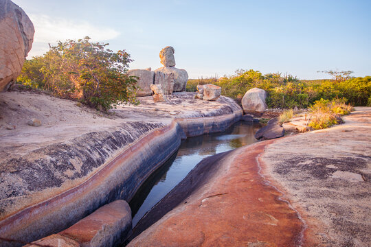 photo of a geopark with stones in geoforms. geography