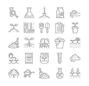Agriculture And Soil Line Icon Collection