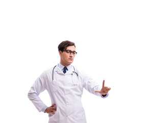 Young doctor isolated on white background