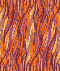 stylized animalistic tiger pattern in orange shades associated with flames