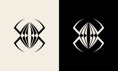 Spider Logo design vector template. Dangerous Poison, Virus technology Bugs logotype concept symbol icon.