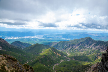 Naklejka premium 硫黄岳山頂から望む八ヶ岳連峰