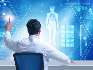 Doctor in telemedicince futuristic medical concept