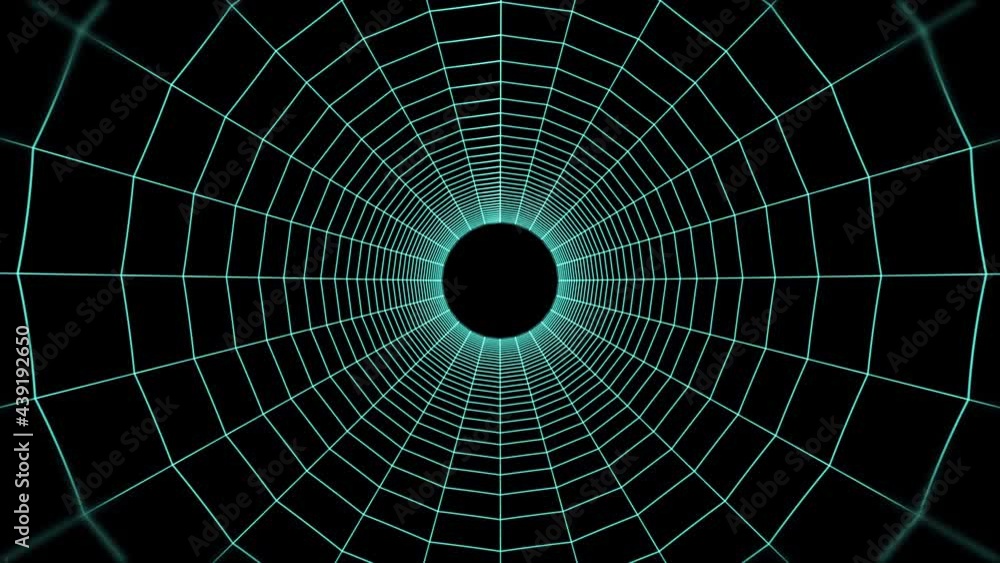 Aufkleber seamless loop motion graphic in tunnel with abstract glowing lines. futuristic loop animation on a d