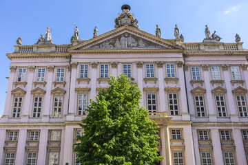Fototapeta premium Primate's Palace (Primacialny palac) - neoclassical palace in the Old Town of capital of Slovakia Bratislava. It built from 1778 to 1781 for Archbishop. Bratislava, Slovakia.