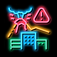 volcanic eruption neon light sign vector. Glowing bright icon volcanic eruption sign. transparent symbol illustration