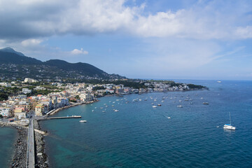 sea and coast as well as yachts and boats in Ischia Italy