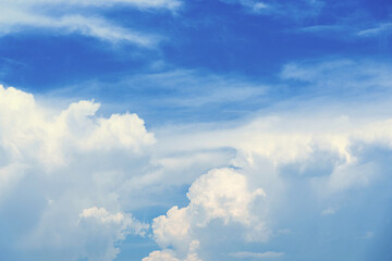 Fototapeta na wymiar White clouds on blue sky.