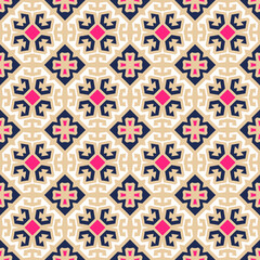 Vector ornamental seamless pattern. Background and wallpaper in ethnic style. Vector illustration can be used for backgrounds, motifs, textile, wallpapers, fabrics, gift wrapping, templates.