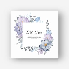 square floral frame with lilac flowers