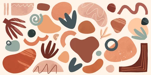 Tafelkleed Bundle of vector boho various organic shapes,doodles and textures.Terracotta watercolor decoration set.Trendy contemporary designs for prints,flyers,banners,fabriс,branding,covers and more. © Xenia Artwork 
