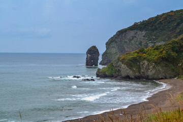 Landscape view of the Japanese sea. Russia, Primorsky Krai