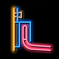 glossy stretch ceiling neon light sign vector. Glowing bright icon glossy stretch ceiling sign. transparent symbol illustration