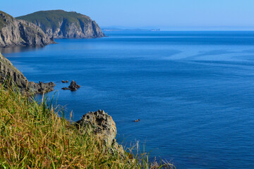 Landscape view of the Japanese sea. Russia, Primorsky Krai