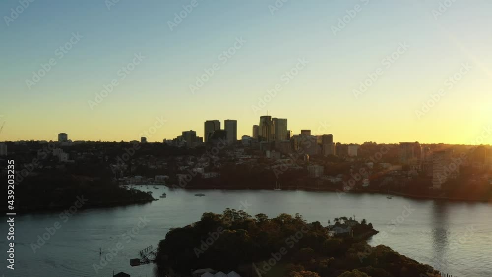 Canvas Prints Sydney city CBD Barangaroo high-rise towers and Sydney harbour – 4k.
